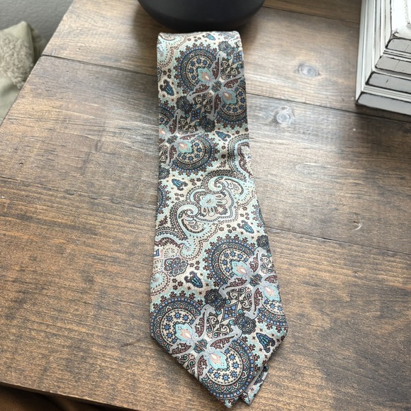 Dior Other - Christian Dior 100% Silk Paisley Men's Neck Tie Blue USA Made Vintage VTG